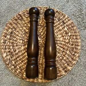 Gail Craft Tall Wooden Pepper Grinder and Salt Shaker Set MCM Vintage